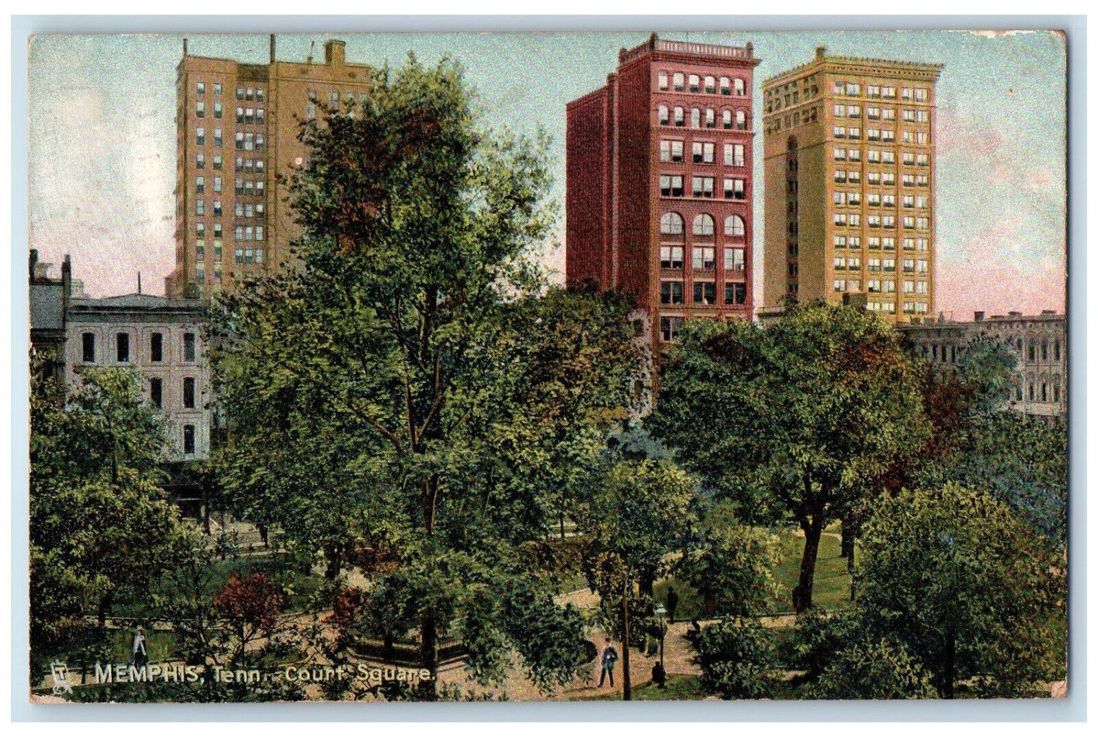 1907 View Of Court Square Park Memphis Tennessee TN Vintage Tuck\'s Postcard