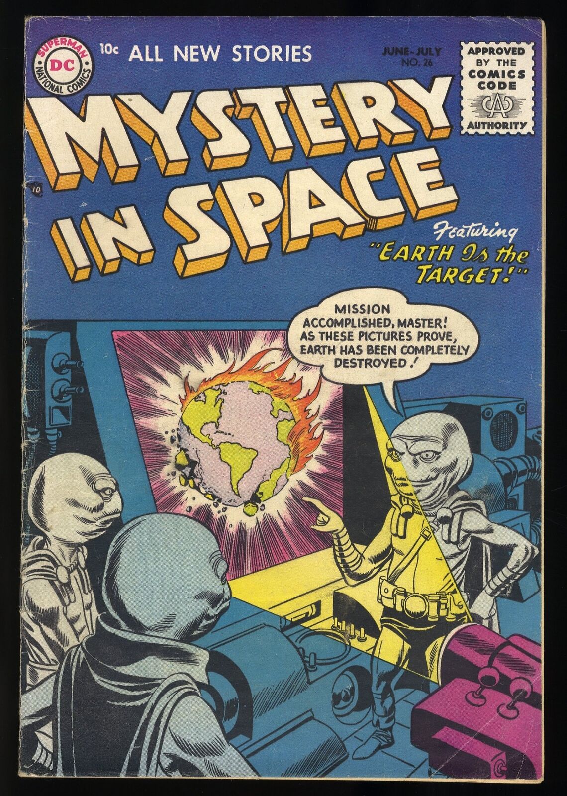 Mystery In Space #26 VG+ 4.5 Gil Kane Cover and Art DC Comics 1955