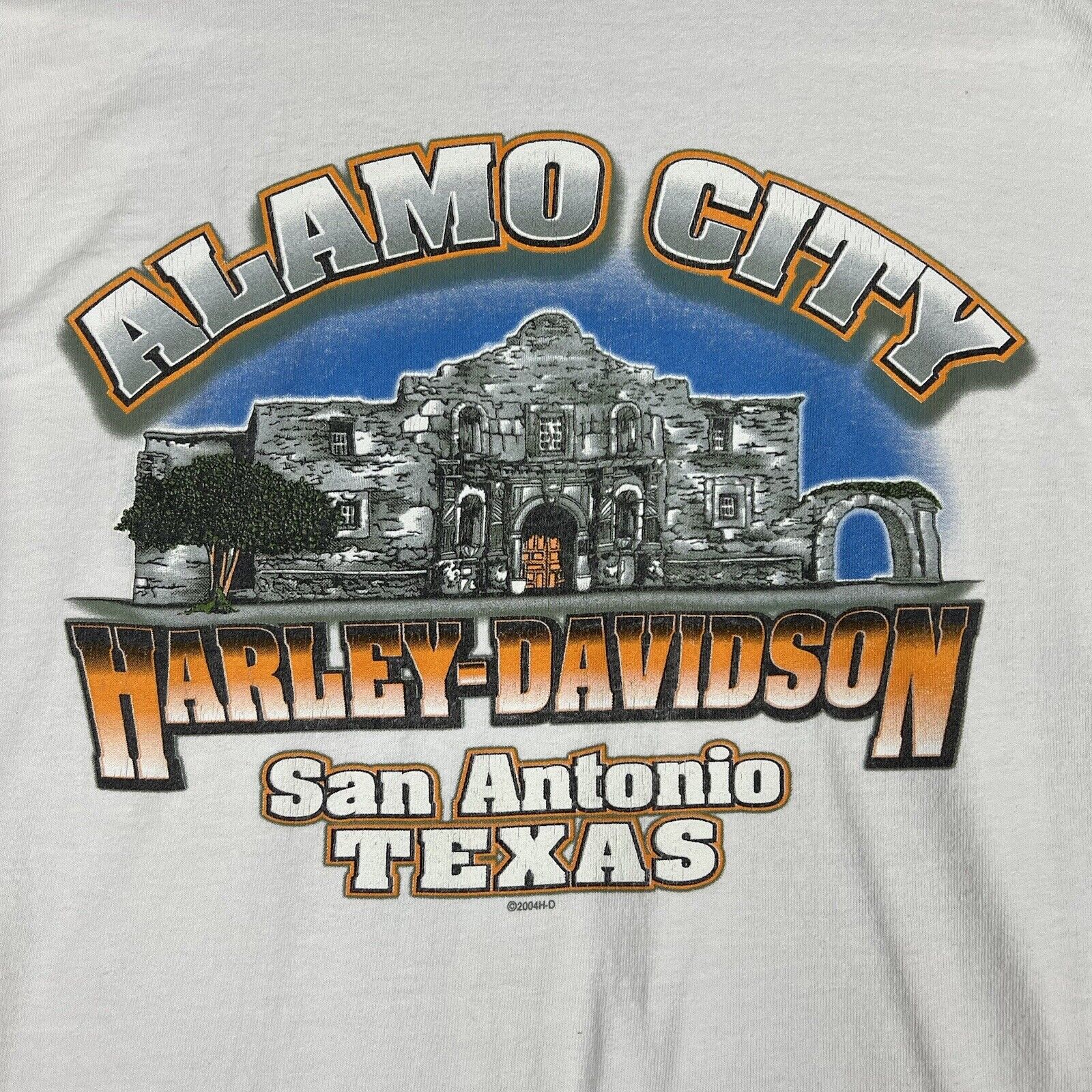 2005 Vintage Harley Davidson Mens Large White San Antonio Texas Long Sleeve - E