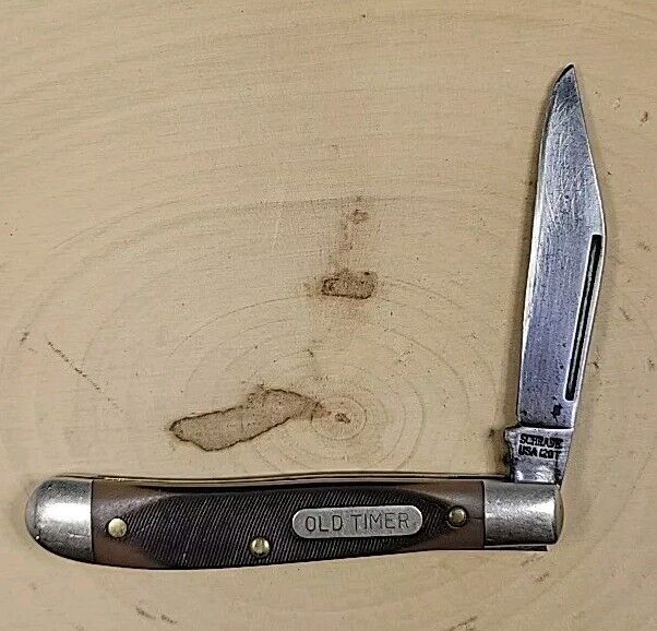 Schrade Old Timer Knife USA 120T Small Stockman Saw Cut Delrin Handles