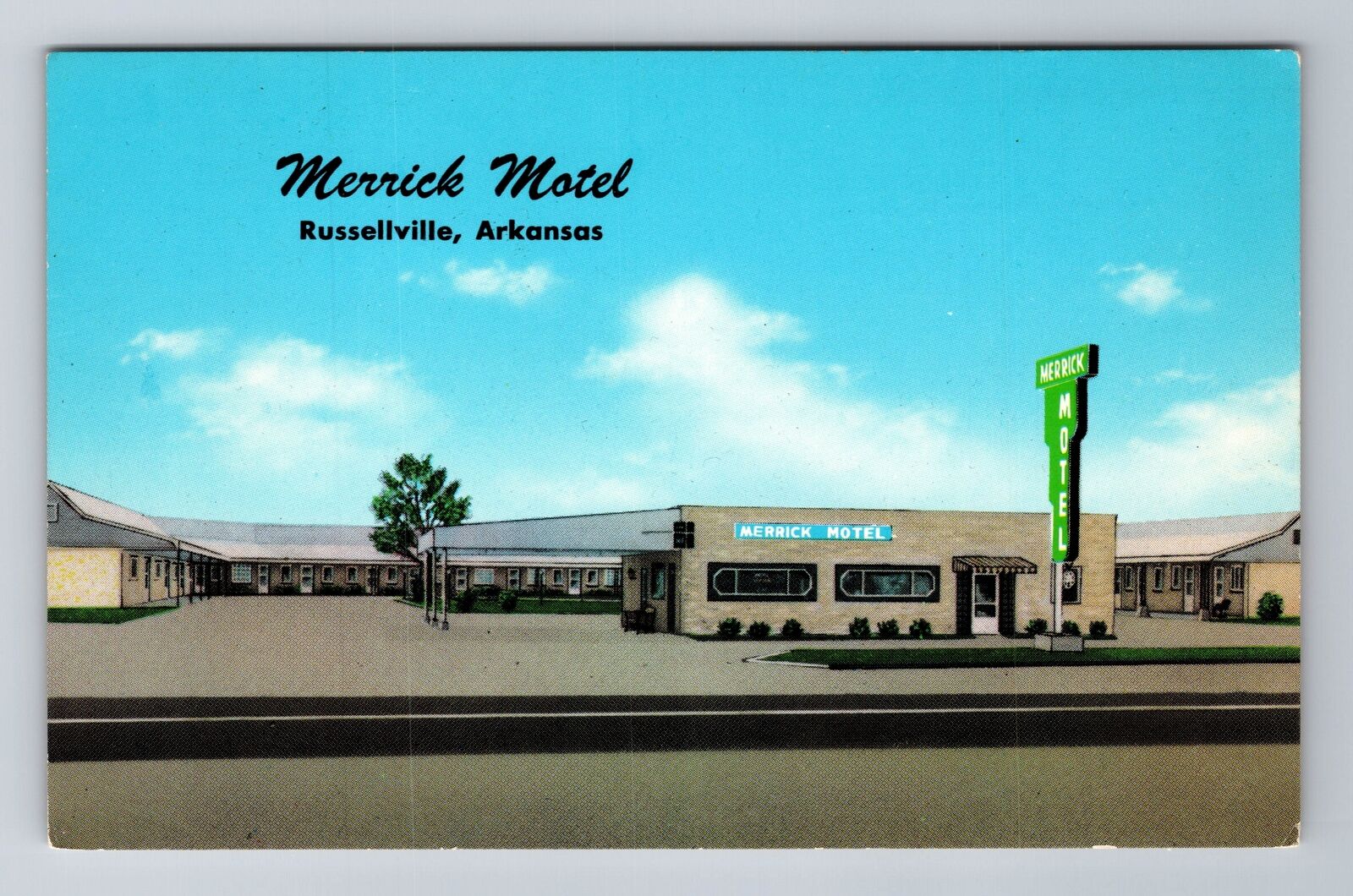 Russellville AR-Arkansas, Merrick Motel, Advertising, Vintage Souvenir Postcard