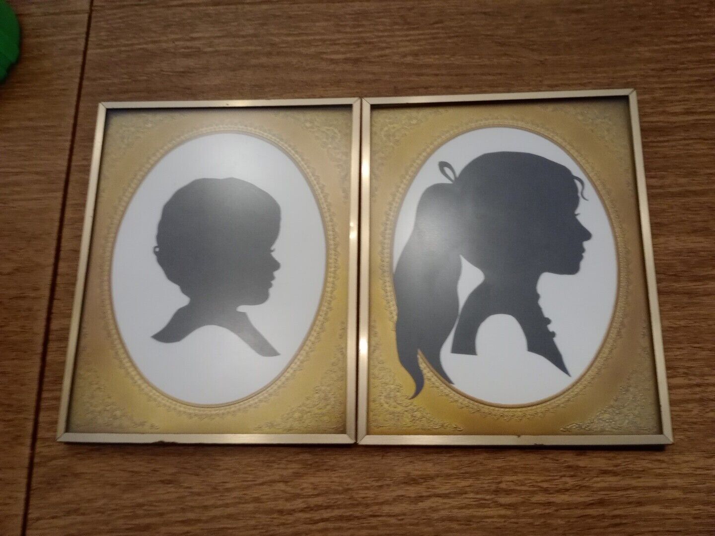 Vintage Silhouette Pictures of Boy and Girl