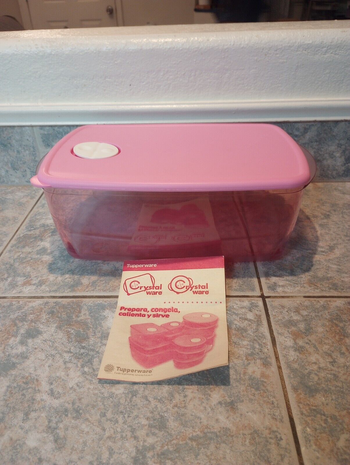 New Tupperware Rock N Serve Rectangle Microwaveable Container Pink Color