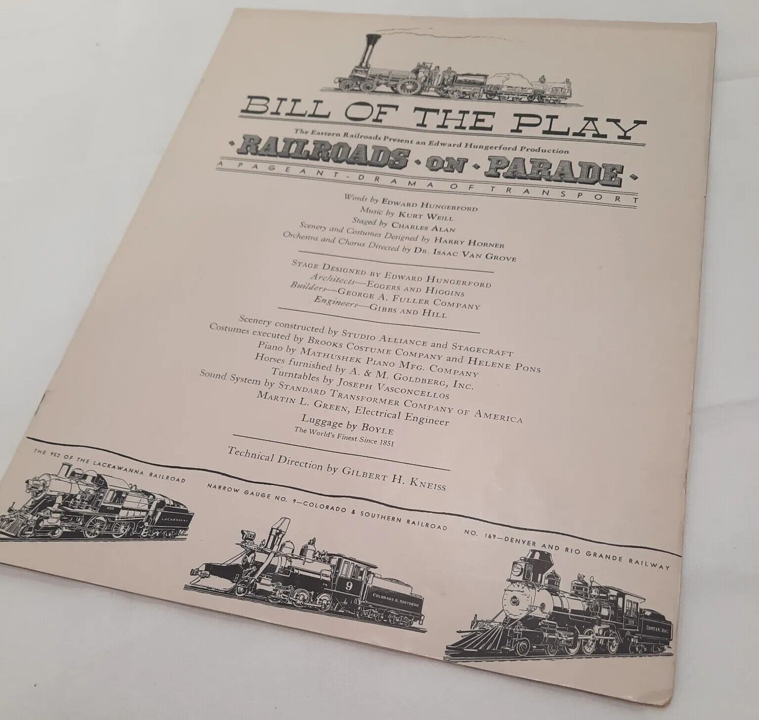 Vintage Railroads On Parade Play Bill & Program 1939 - 40  New York World's Fair