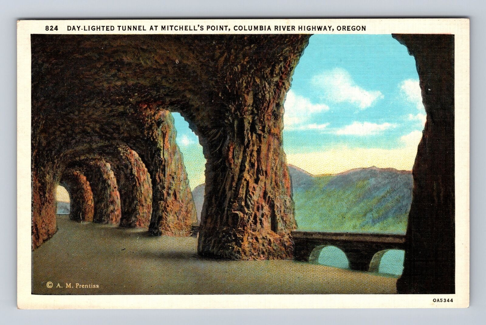 Mitchell's Point OR-Oregon, Tunnel Columbia River Hwy Vintage Souvenir Postcard