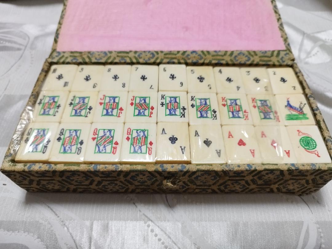 Chinese Mahjong Tiles Playing Cards Showa Era Mahjong Tiles
