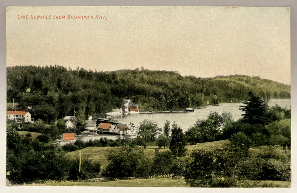 1907 Lake Sunapee from Bickford's Hill, New Hampshire NH Vintage Postcard