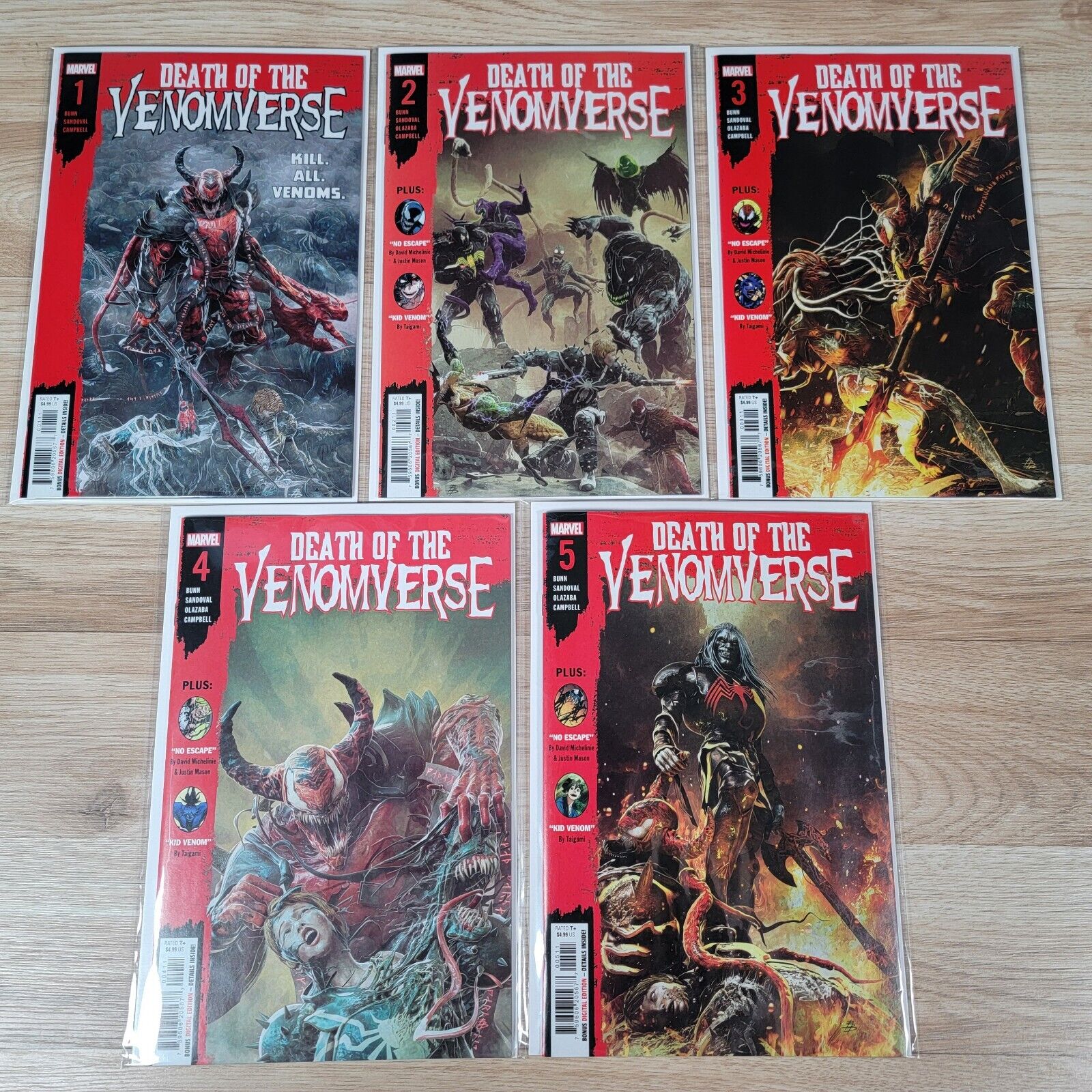 Death Of Venomverse #1-5 Full Run Cover A Marvel Comics 2023 Variants - Lot of 5