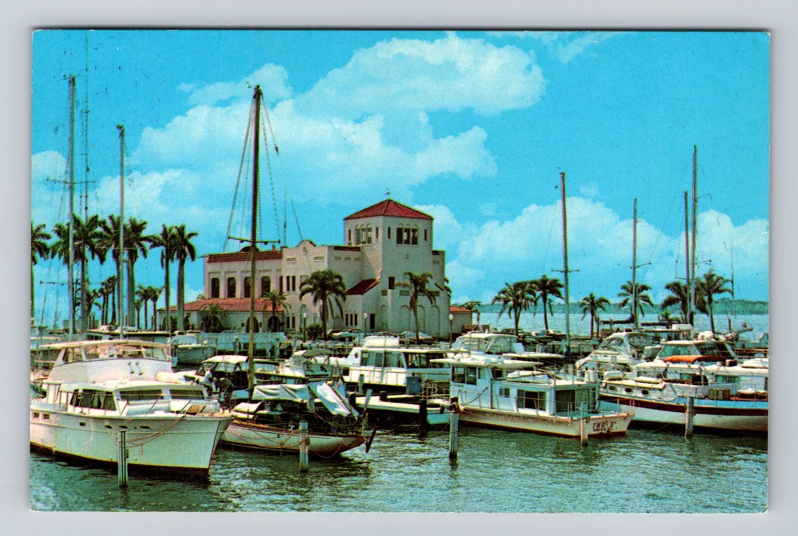 Bradenton FL-Florida, Pier and Yacht Basin, Antique Vintage Souvenir Postcard