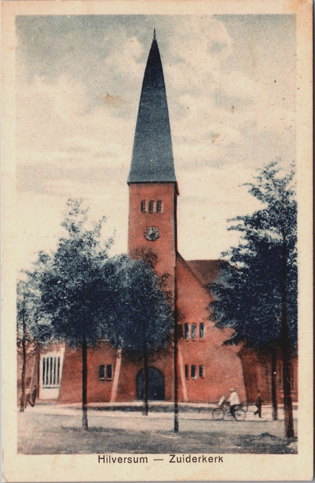 Netherlands Hilversum Zuiderkerk Vintage Postcard C173