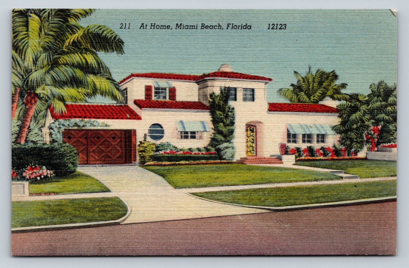 Beautiful Miami Beach Florida Home VINTAGE Postcard