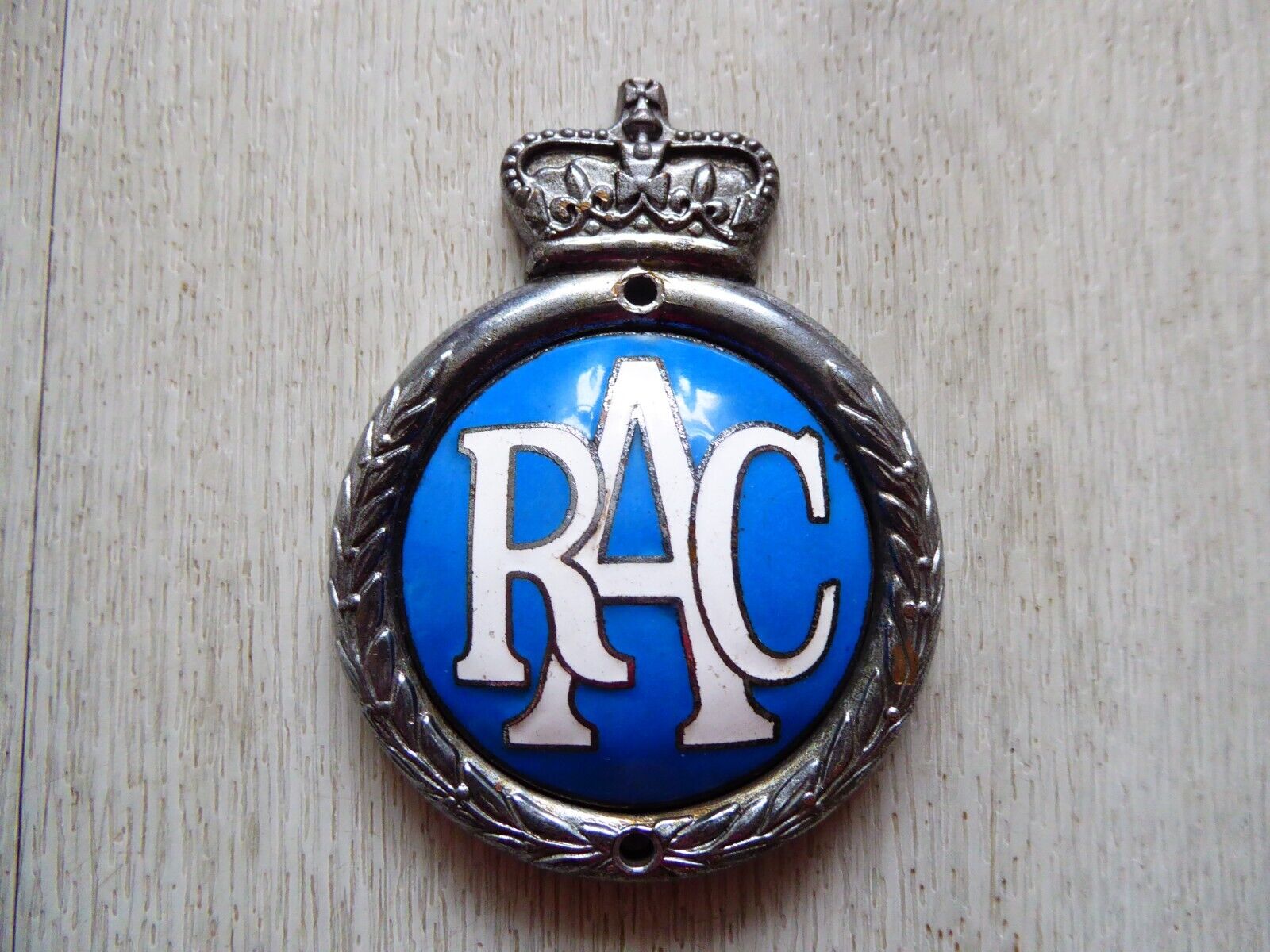 Vintage RAC Badge, Enamel & Chrome (H.B. Sale, B'Ham)