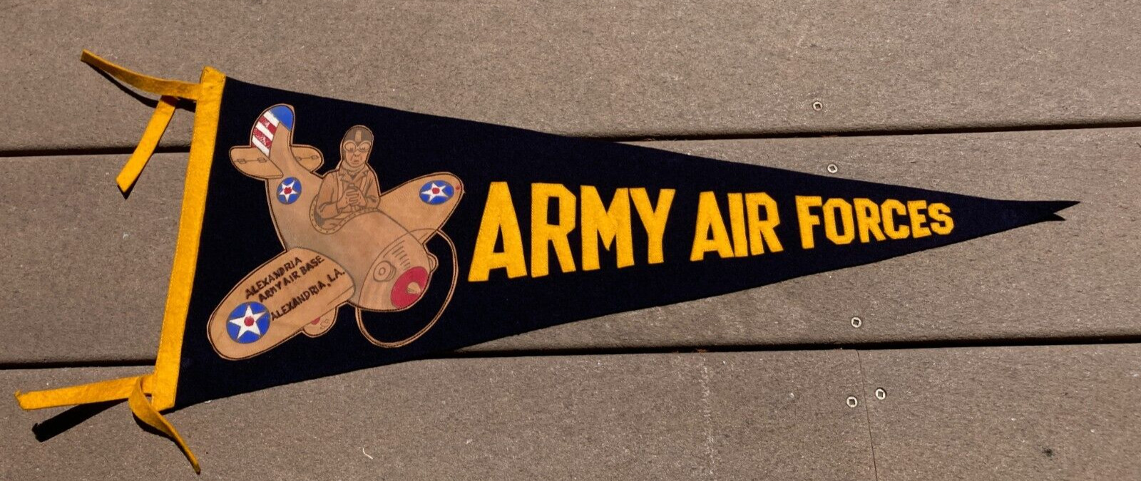 WW2 US Army Air Force USAAF Base Alexandria Louisiana Felt Pennant Souvenir