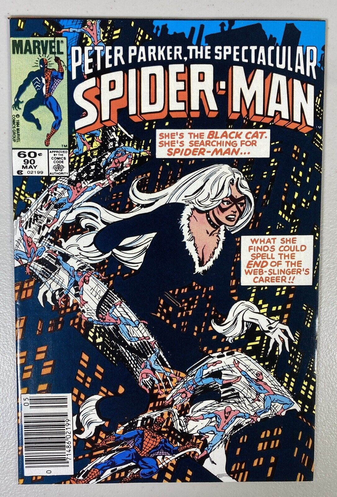 Peter Parker The Spectacular Spider-Man #90 VF+/NM- Newsstand Edition Black Suit