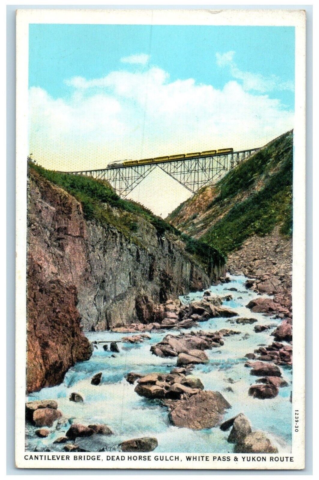 c1940 Cantilever Bridge Dead Horse Gulch White Pass Yukon Route Vintage Postcard
