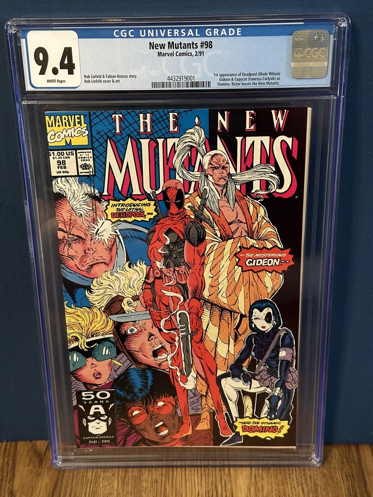 NEW MUTANTS #98 1991 Marvel CGC 9.4 White Pages 1ST Appearance DEADPOOL