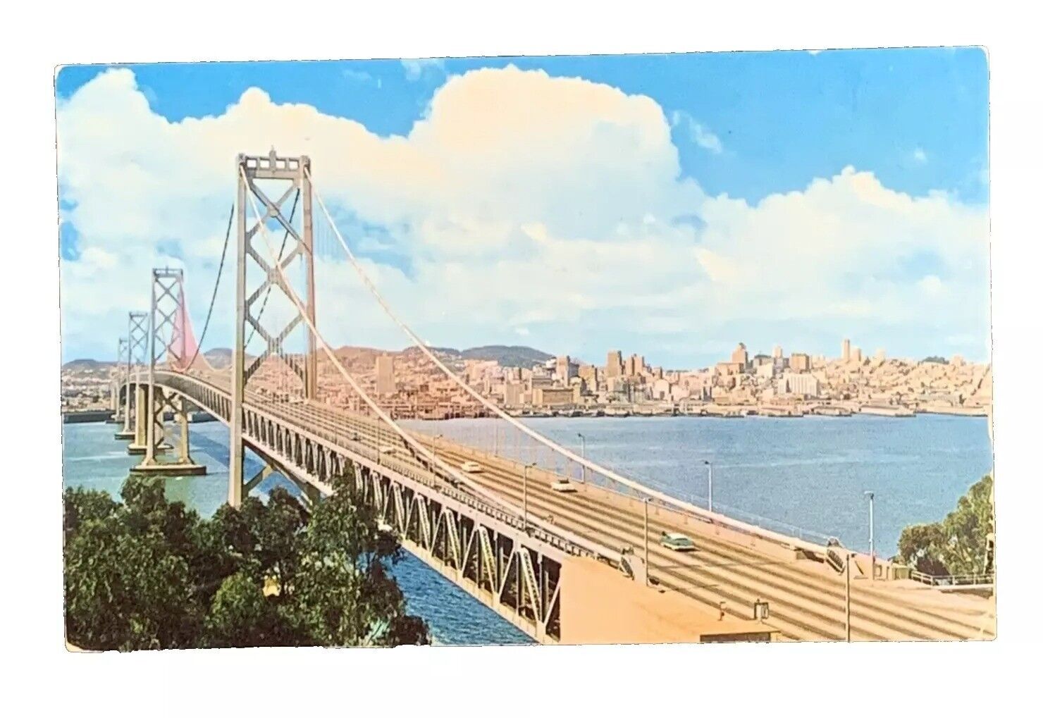 Oakland Bay Bridge Taken from Yerbo Bueno Island San Francisco CA Postcard