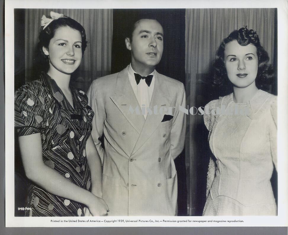 Vintage Photo 1939 Deanna Durbin Helen Parrish Charles Boyer Universal Studios