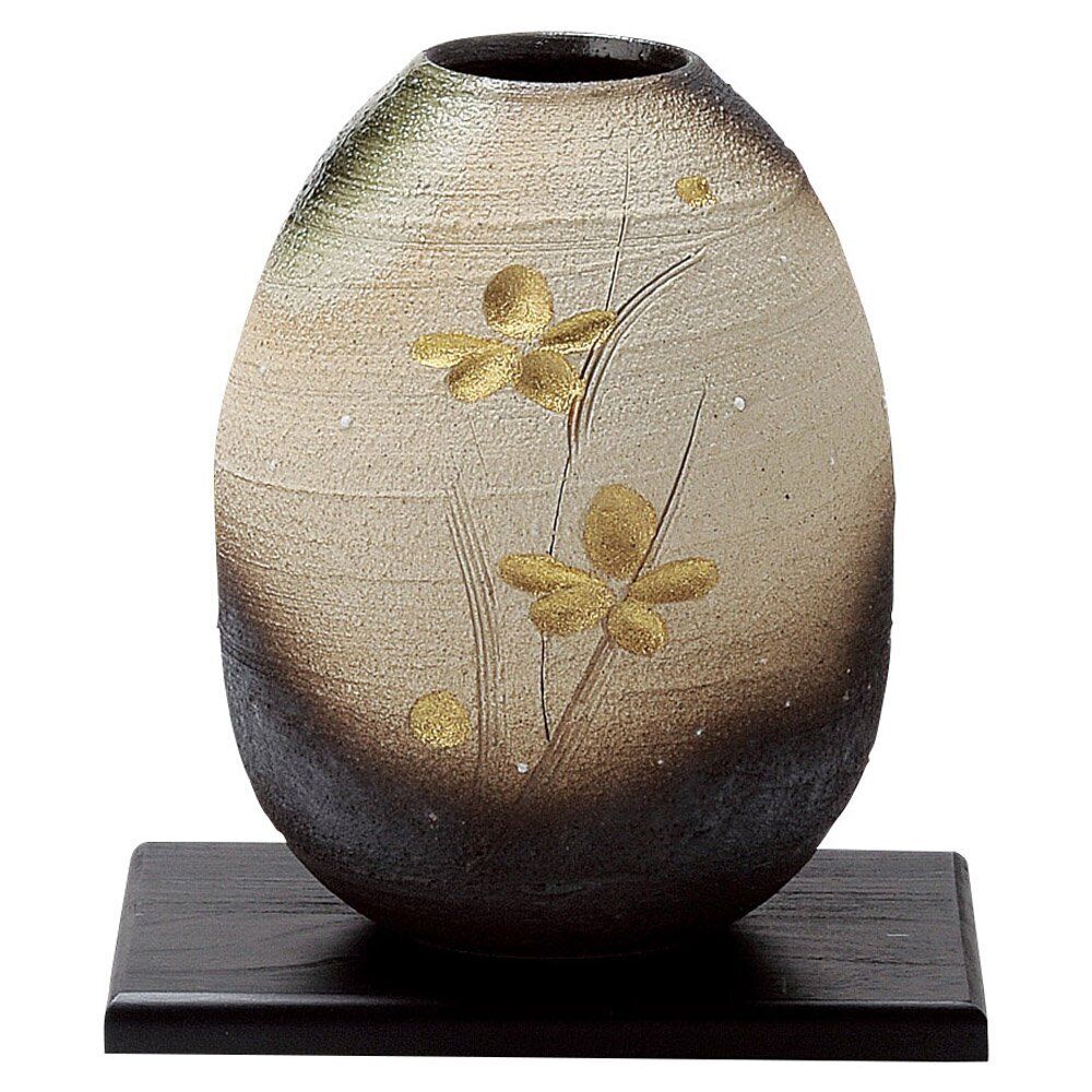 Marui Seito Shigaraki Ware Hechimon Vase Flower Base Large Black White Ishihaze