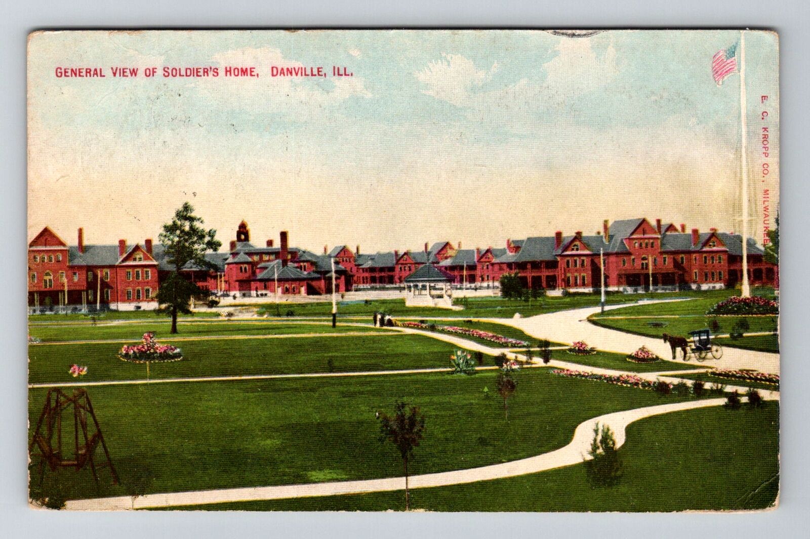 Danville, IL-Illinois, General View Of Soldier's Home Antique, Vintage Postcard