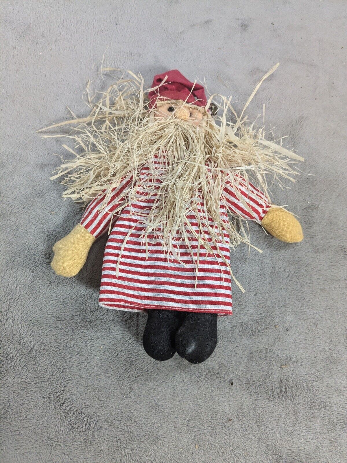 Vintage Santa Claus 8.5” Straw Beard Style Doll