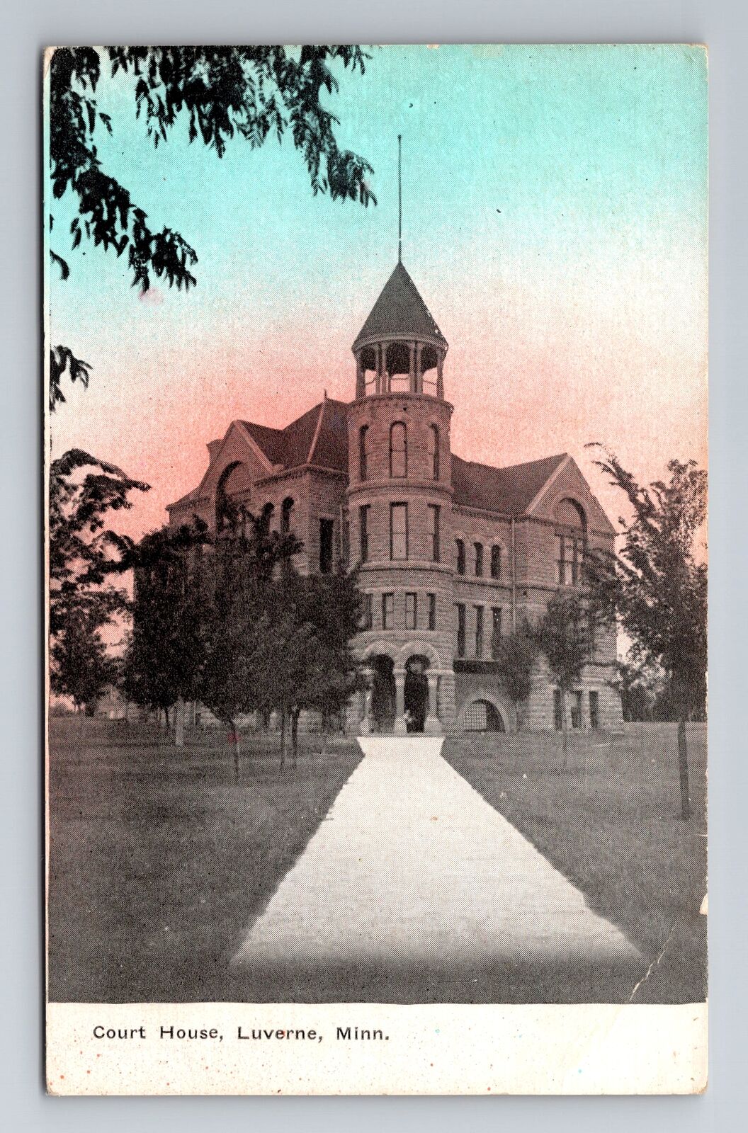 Luverne MN-Minnesota, Court House, Antique, Vintage Souvenir Postcard