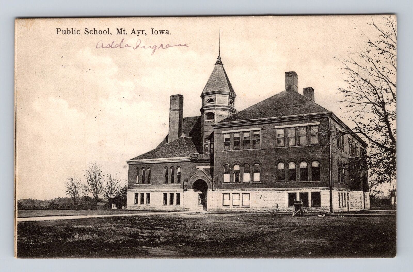 Mt Ayr IA-Iowa, Public School, Antique, Vintage c1909 Postcard
