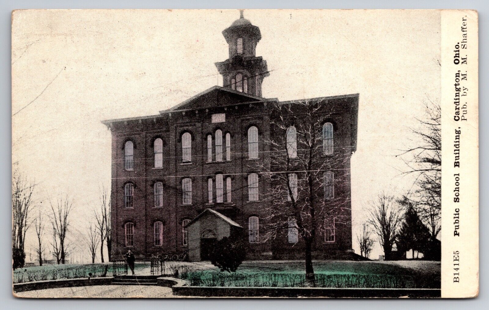 Public School Building Cardington Ohio OH c1910 Postcard