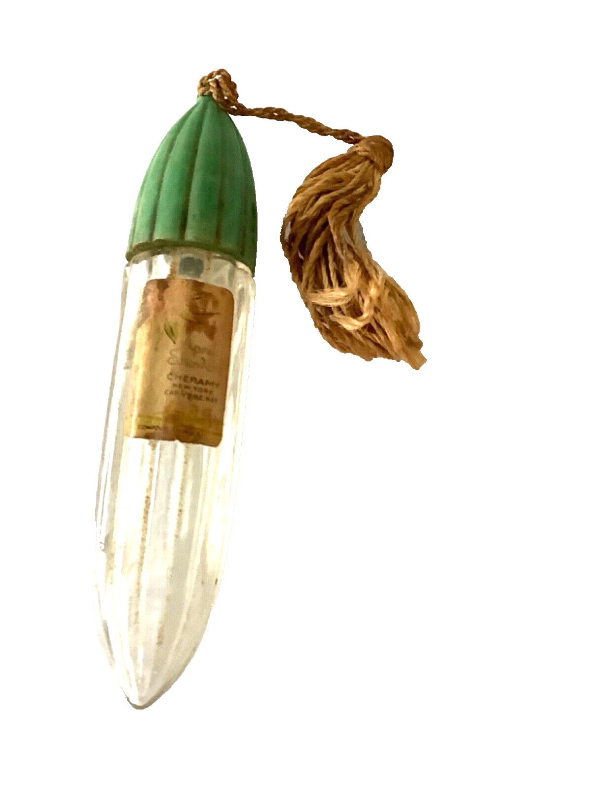 💋 1920'S CHERAMY APRIL SHOWERS PERFUME GREEN BAKELITE TOP ANTIQUE Vintage 💋