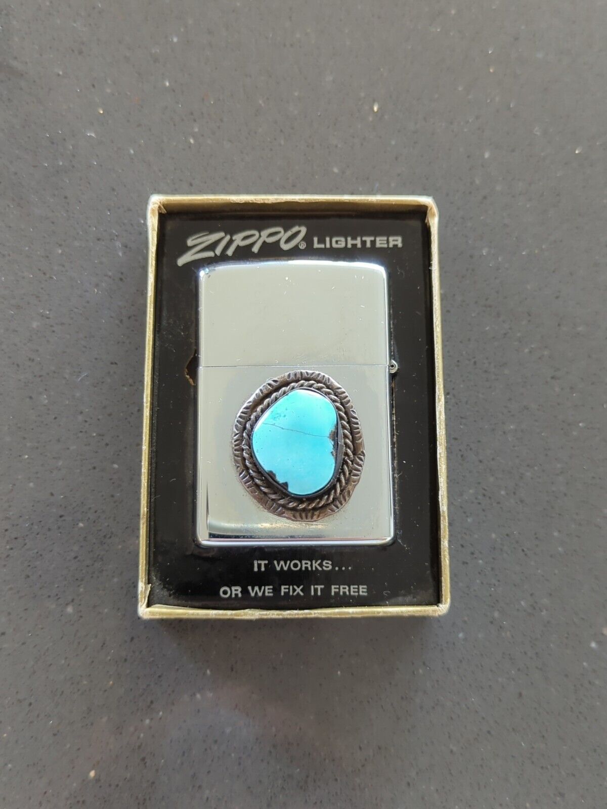 Vintage Zippo Turquoise Zuni Lighter | New Condition in Box | RARE | K12