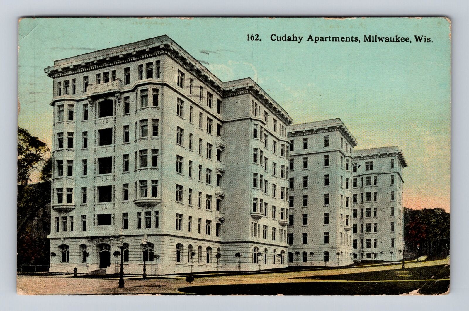 Milwaukee WI-Wisconsin, Cudahy Apartments, Antique, Vintage 1912 Postcard