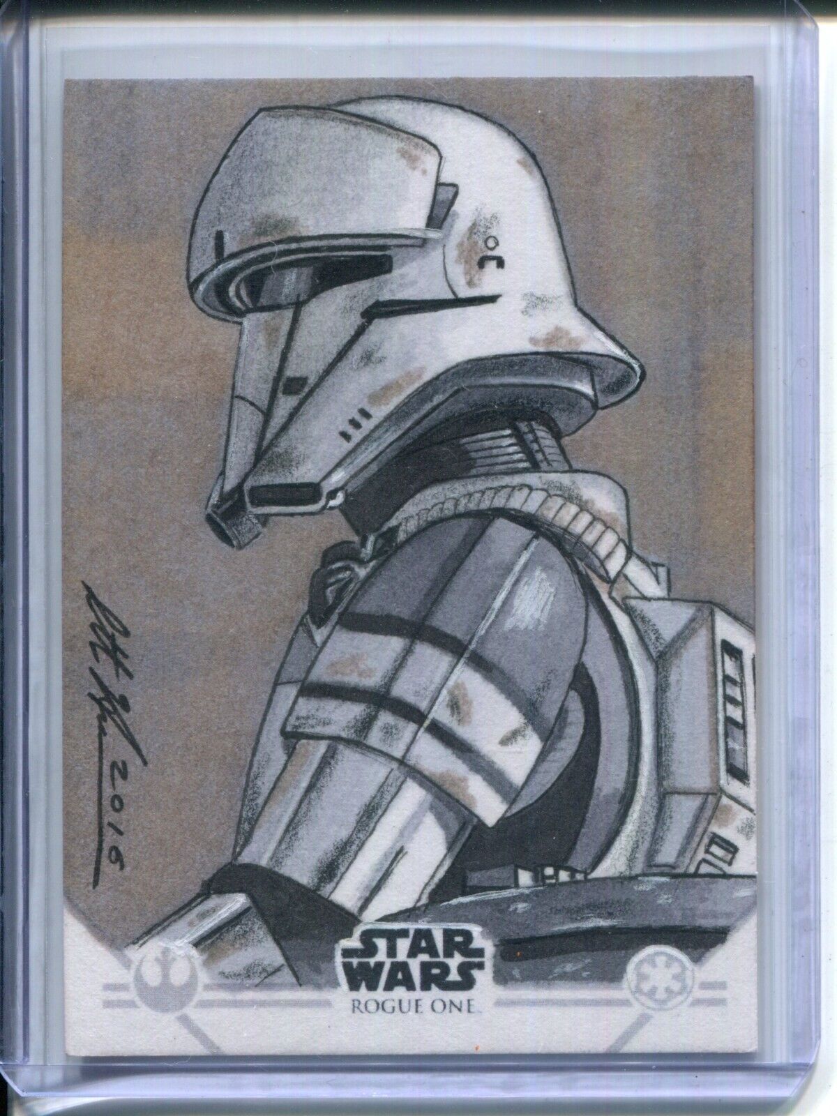 Topps Star Wars Sketch Card Scott Houseman #1/1 Imperial Tank Trooper Rogue One