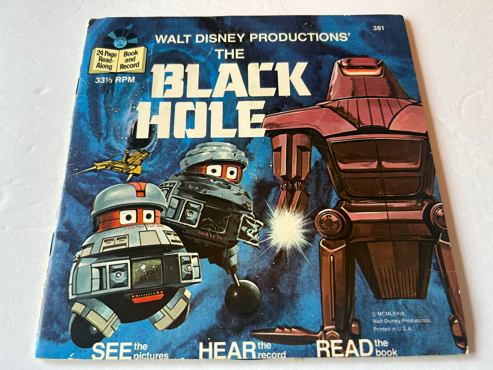 VTG 1979 THE BLACK HOLE Read-Along Book & Record Walt Disney Disneyland 33 1/3