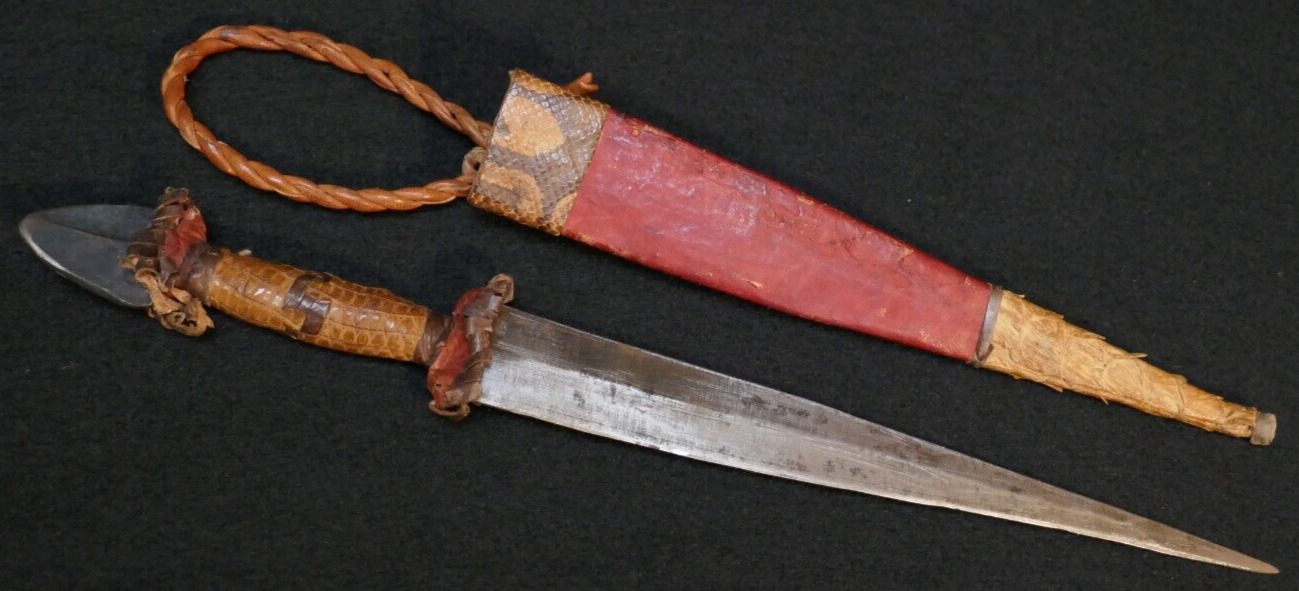 Antique African Sudanese Mahdi Dervish Dagger Knife Belt Loop Scabbard, Fine