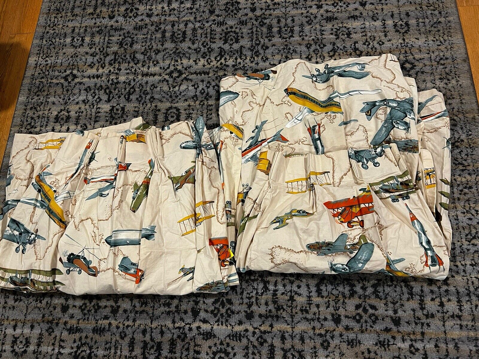 1960s MCM Space Age Curtain Panels 38WX116L Rare Fabric