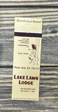 Vintage Lake Lawn Lodge Delavan Wis Matchbook Cover Advertisement J picture