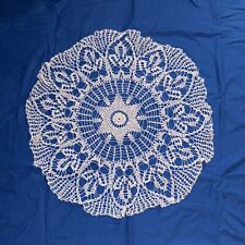 large 26 inch doilie doily vintage dainty white round lace tablecloth picture