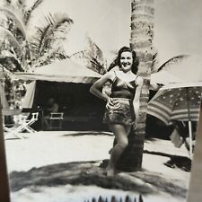 1940s Original RPPC Post Card Photograph Woman In Bikini Miami Beach  picture