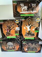 Lot Of 5 Lemax Spooky Town: Undertaker’s Carriage, Nightflight, Graveyard Ghost, picture