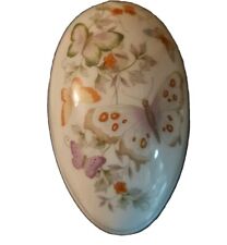 Vintage 1979 Avon Porcelain Egg With Butterflies & Flowers Design 22K Gold Trim picture