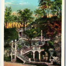 c1910s Dubuque, IA 17th Street Stairway Madison Park North Main St Linen PC A211 picture