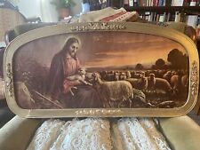 Antique Christ the Good Shepherd Print in Antique Gold Gesso Frame picture