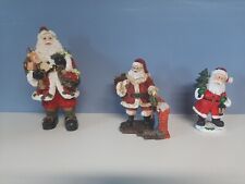 Santa Claus Figures Lot Of 3 Resin picture