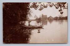 Rowboat Girls ERBACH Germany RPPC Antique Hesse Photo Postcard Fotokarte 1912 picture