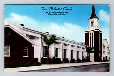 Sarasota FL-Florida, First Methodist Church, Religion, Antique Vintage Postcard picture