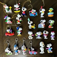 Lot of 23 Snoopy Figures, Ornaments, Keychains Christmas Whitmans Holidays picture