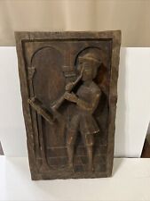Vintage Ouro Spain Musician Wood Carved Wall Hanging - 9