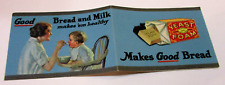 Antique 1930's Yeast Foam Makes Good Bread Milk Healthy Small Foldout Pamphlet picture