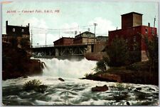 Saco ME-Maine, 1909 Cataract Falls Buildings Bridge Vintage Postcard picture