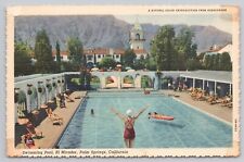 Palm Springs California, El Mirador Swimming Pool, Sunbathers, Vintage Postcard picture